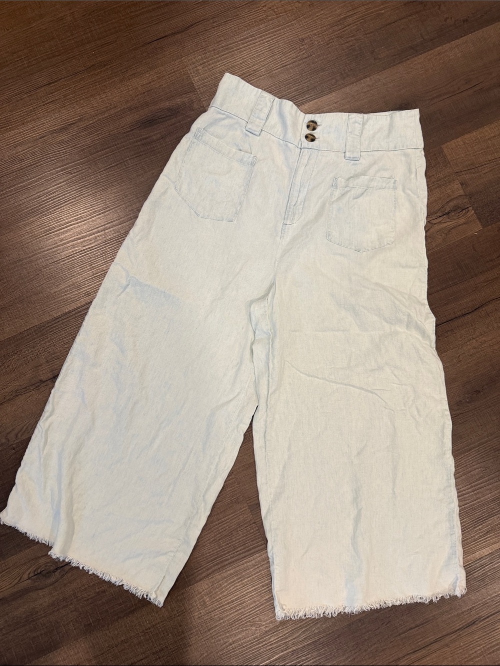 Adyson Parker Light Blue Wide Leg Crop Pants